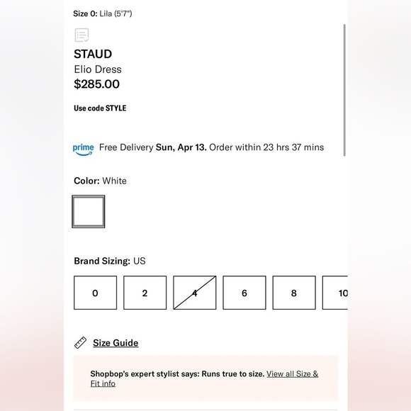 Staud Elio Dress size 4 white NWOT - Picture 8 of 13